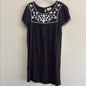 Old Navy Black Dress with White Floral Detail